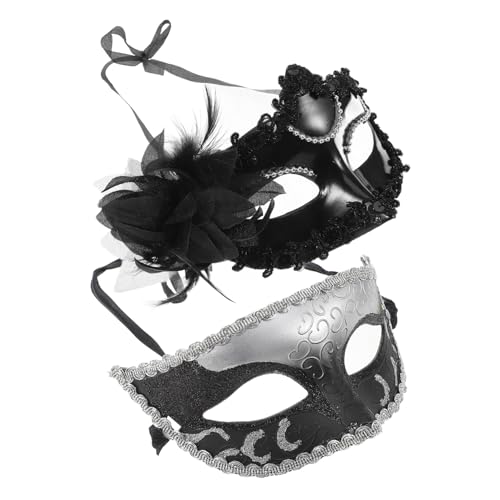 WRITWAA Tanzmasken-set für Paare Venezianische Masken für Damen für Halloween Karnevalskostüme von WRITWAA