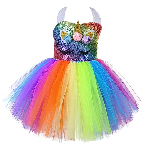 WRITWAA 2-teiliges Set Röcke Für Mädchen Kinderanzüge Einhorn-geburtstags-outfit Rock Für Mädchen Ausgefallener Tutu-rock Kleinkind Mädchen Rock Mädchen Stirnbänder Einhorn Kostümkleid von WRITWAA