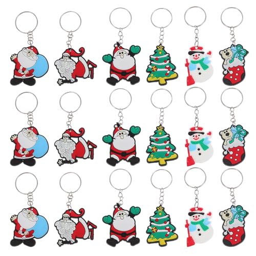 WRITWAA 24 Stück Weihnachts-schlüsselanhänger, Weihnachtsmann-schlüsselring, Schneemann-ornament, Weihnachtsbaum-anhänger, Silikon, Mehrfarbig WRITWAA 24 Stück Weihnachts-schlüsselanhänger, Weihnachtsmann-schlüsselring, Schneemann-ornament, Weihnachtsbaum-anhänger, Silikon, Mehrfarbig von WRITWAA