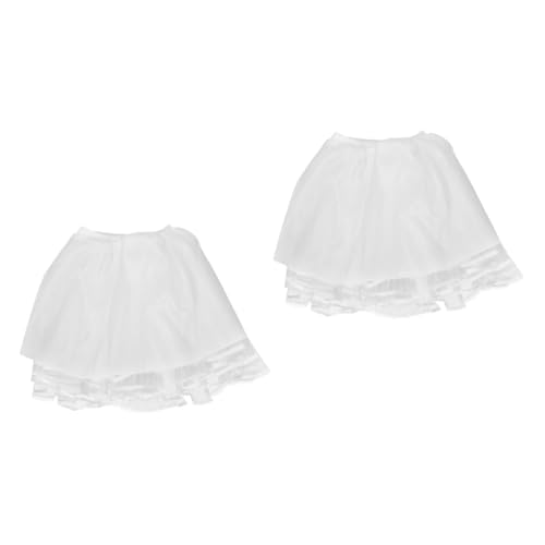 WRITWAA 2St Bustierrock Petticoat Foto Bequemer Unterrock für Mädchen Krinoline für Mädchen dekorativer Unterrock für Mädchen Bequemer Krinoline-Unterrock für Mädchen Nylon Weiß von WRITWAA