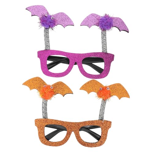 WRITWAA 2st Fledermaus Brille Halloween-kostüm-requisite Halloween-cosplay-brille Geburtstagsbrille Lustige Brillen Halloween-cosplay-requisiten Halloween-sonnenbrille Partybrillen Plastik von WRITWAA