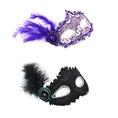 WRITWAA 2st Maskerademaske Tanzparty-maske Anziehmaske Cosplay-maske Violett von WRITWAA