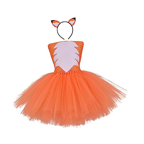 WRITWAA 2st Röcke Für Mädchen Ausgefallenes Partykostüm Gazerock Für Mädchen Fuchs Cosplay Haarreifen Fuchs Kostüm Für Kinder Kostüme Für Mädchen Rock Mit Haarband Outfit Für Mädchen Kleid von WRITWAA