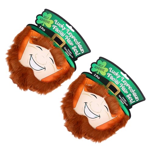 WRITWAA 2st Weihnachtsmann Bart Partydekoration Gefälscht Haarkostüm Maskerade-Maske Klebstoff Gefälligkeiten Foto Halloween- Männer Kostüme Für Erwachsene St. Patrick Textil- Orange von WRITWAA