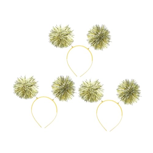 WRITWAA 3 Stück Teiliges Haarband Gold mit Pompom Elastisch Langlebig Modischer Haarschmuck für Geburtstag Party und Alltag Weich Flexibel Auffällige Kopfbedeckung für Mädchen WRITWAA 3 Stück Teiliges Haarband Gold mit Pompom Elastisch Langlebig Modischer Haarschmuck für Geburtstag Party und Alltag Weich Flexibel Auffällige Kopfbedeckung für Mädchen von WRITWAA