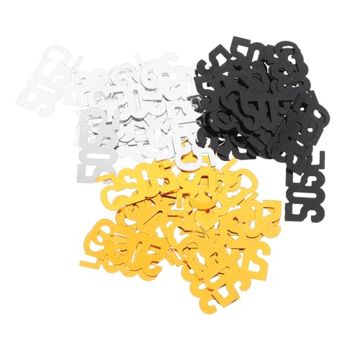 WRITWAA 3er Pack Happy Year Konfetti Schwarz Gold Silber Tischdeko Partystreudeko Silvester Neujahrsfest Feier Deko mit Schrift und Formen für Festliche Jahresendfeier WRITWAA 3er Pack Happy Year Konfetti Schwarz Gold Silber Tischdeko Partystreudeko Silvester Neujahrsfest Feier Deko mit Schrift und Formen für Festliche Jahresendfeier von WRITWAA