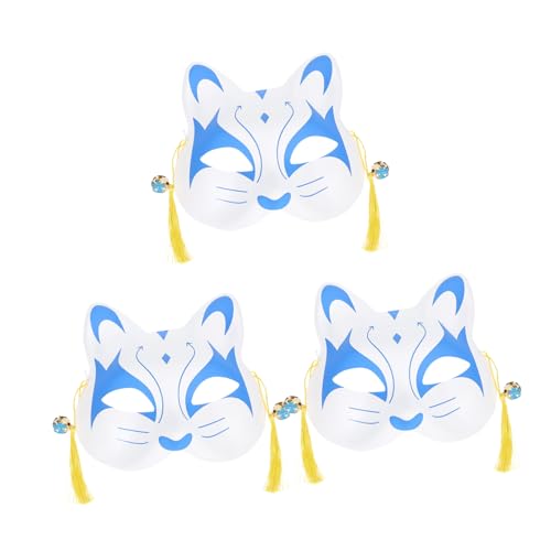 WRITWAA 3st Fuchs Halbgesichtsmaske Halloweenkostüm Halloween-party-masken Masken Verkleiden Fuchs Cosplay-masken Tiermasken Maskerade Ball Halloween-maske Maskerade Masken Pvc Blue von WRITWAA