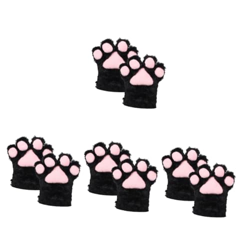 WRITWAA 4 Paare Bärenklauenhandschuhe kinder winterhandschuhe kuschelhandschuhe Süße Tierpfoten-Handschuhe dekorative Katzenkrallenhandschuhe Katzenpfotenhandschuhe Requisite Plüsch Black von WRITWAA