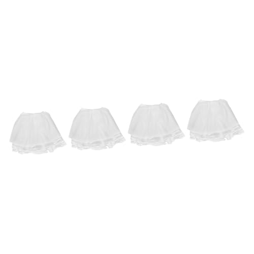 WRITWAA 4 Stück Bustierrock Petticoat Foto Unterrock für Damen Bequemer Unterrock für Mädchen Krinolinrock für Mädchen Unterrock für Mädchenkleider Mädchen Krinoline Nylon Weiß von WRITWAA