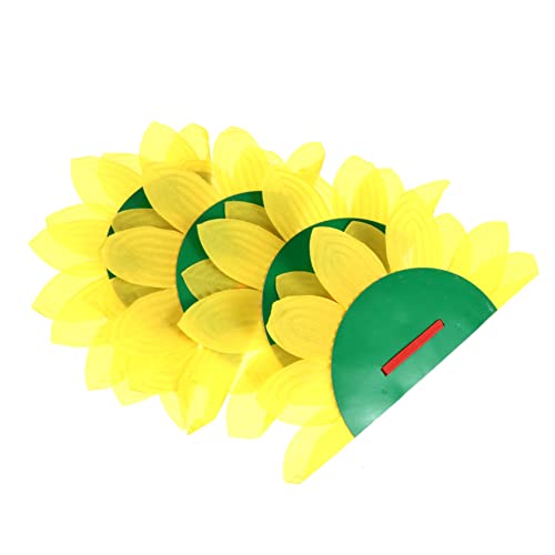 WRITWAA 4 Stück Handgemachte Der Sonnenblume Punkt Sonnenblumen-party Erdbeerkuchen Dekorationen Fächer Aus Sonnenblumen-seidenpapier Girlande Yellow Umweltfreundliches Plastikpapier von WRITWAA