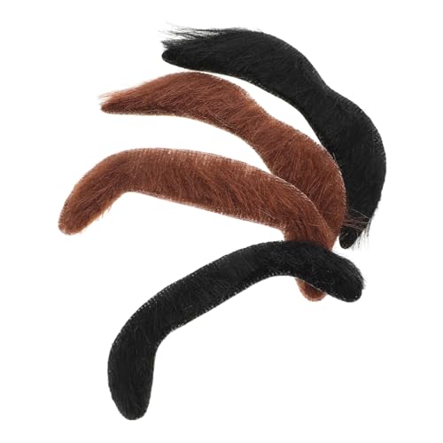 WRITWAA 4pcs Realistische Gefälschte Schnurrbart und Bart für Männer Halloween Cosplay Zubehör Falsche Neuheit von WRITWAA