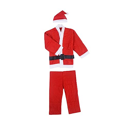 WRITWAA Traditionelles Weihnachtsmannkostüm für Jungen und Mädchen 4-teiliges Set Mütze Gürtel Weihnachtsoutfit für Jungen Im Alter Von 3–5 Jahren von WRITWAA