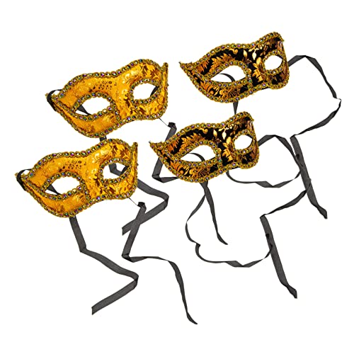 WRITWAA 4er Set Herren Maske Für Halloween Und Kostümparty Halbe Gesichtsmaske Aus Vintage Design Ideal Für Maskenball Und Cosplay 2 Varianten Je von WRITWAA