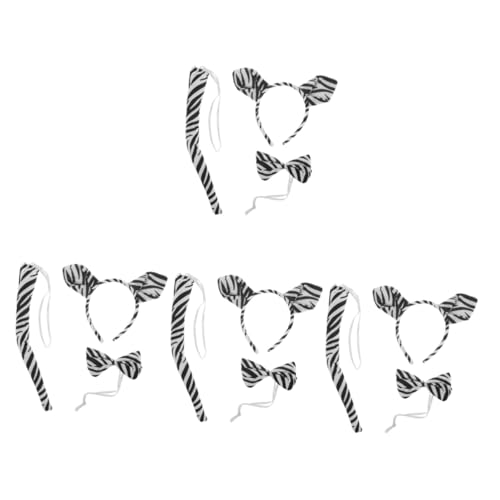 WRITWAA 4sätze Zebra Kostüm Für Tierohren Haarreif Und Fliege Für Halloween Karneval Und Cosplay-partys Weiche Und Bequeme Materialien WRITWAA 4sätze Zebra Kostüm Für Tierohren Haarreif Und Fliege Für Halloween Karneval Und Cosplay-partys Weiche Und Bequeme Materialien von WRITWAA