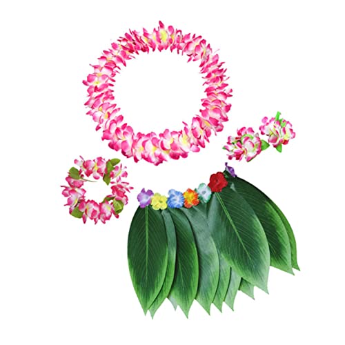 WRITWAA 5 Stück 1 Set Hawaii Luau Party Dekorationszubehör Hula Blatt Rock Kunstgirlande Bekleidung Hawaii Grasrock Hawaii Tanzgirlande Hawaii Girlande Tropisches Party Armband von WRITWAA