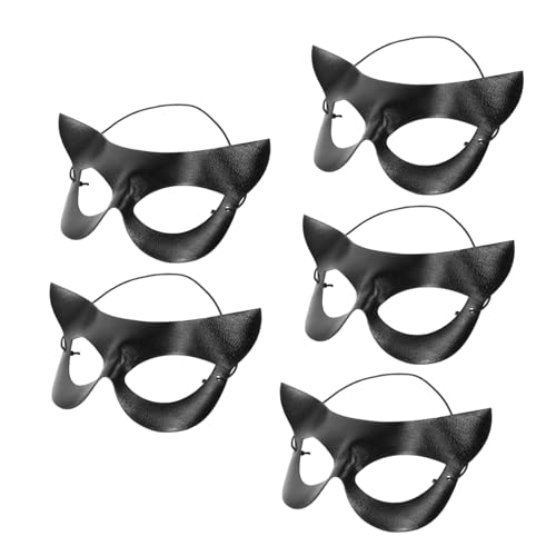 WRITWAA 5 Stück Teiliges Schwarze Katzenmaske Halbgesichtsmaske für Damen Leicht Wiederverwendbar Komfortabel Geeignet für Halloween Karneval Maskerade Party Cosplay WRITWAA 5 Stück Teiliges Schwarze Katzenmaske Halbgesichtsmaske für Damen Leicht Wiederverwendbar Komfortabel Geeignet für Halloween Karneval Maskerade Party Cosplay von WRITWAA