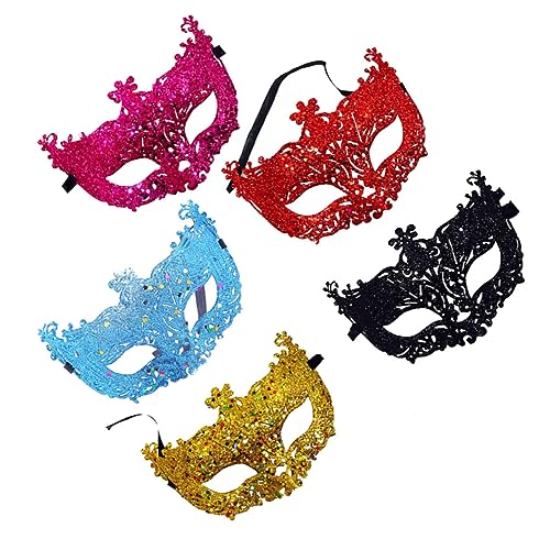 WRITWAA 5 Stücke Form Maskerade Für Frauen Glitter Dance Party Halb Karneval Kostüme Maskerade Für Frauen von WRITWAA