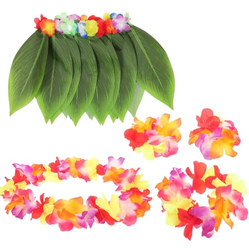 WRITWAA 5St hawaiianische Grasröcke hawaiianisches Kostüm hawaiianische blumen blatt gras röcke hawaiianische Partydekorationen grüne Girlande hawaii outfit hawaii kleidung Violett von WRITWAA