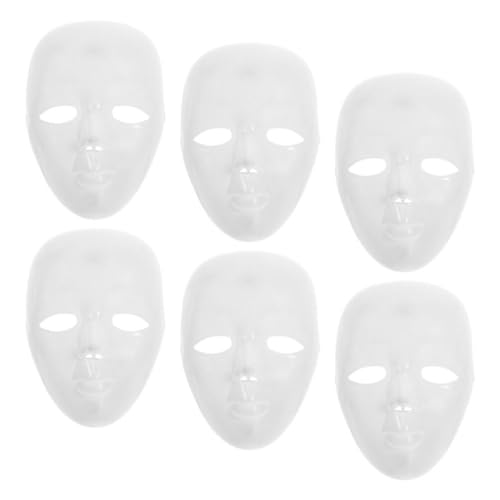 WRITWAA 6 Stück Maskerade-Partymaske Cosplay-Maske Requisite Leere Vollgesichtsmaske Diy-Vollgesichtsmaske Für Bastelarbeiten Maskeraden Karneval Und Halloween-Kostüme von WRITWAA