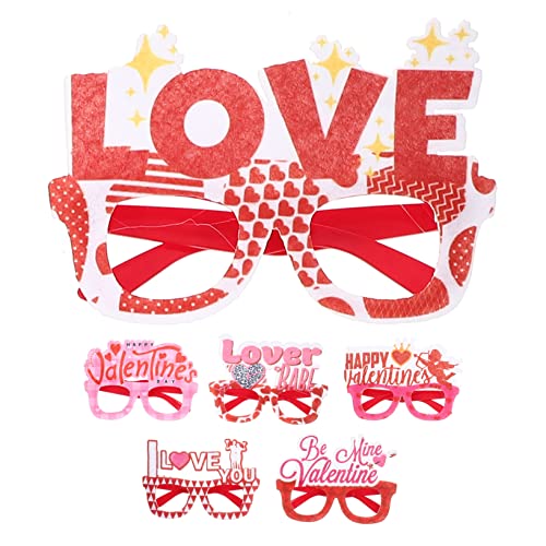 WRITWAA 6St Brillengestelle zum Valentinstag Partyzubehör Herz-Dekor Brillengestelle für Damen faschingsbrille karnevalsbrille Partybrille Fotokabinen-Requisiten für die Brautparty Plastik von WRITWAA