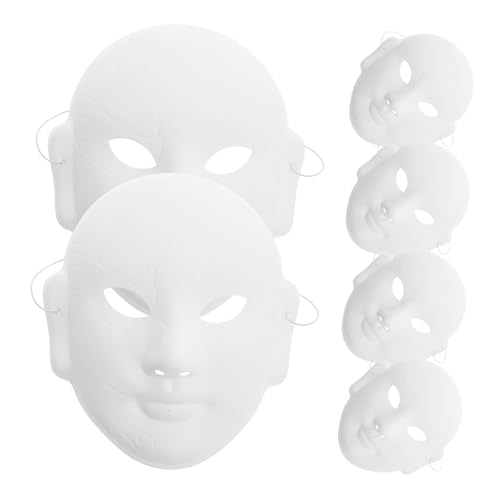 WRITWAA 6St Handgezeichnete Gesichtsmaske weiße Bastelmasken Vollgesichtsmasken selber machen LED-Maske halloween maske masken für halloween leere Gesichtsmaske Maskerade Maske weiß Papier von WRITWAA