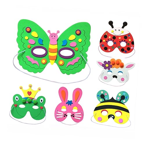 WRITWAA 6st Tiermaske Selber Machen Anziehmaske Diy-materialset Tanzperformance-tool Für Tierische Maske Colorful von WRITWAA