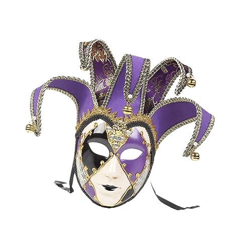 WRITWAA Abschlussballmaske Venezianische -maske Karneval Narr Maske Kostüme Für Erwachsene Maskerade Spaßvogel Kostüm Hofnarrmaske Kostüm-vollgesichtsmaske Erwachsener Venedig Frau von WRITWAA