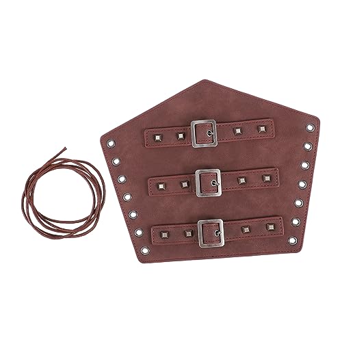 WRITWAA Armschutz Armschienen Für Armbänder Fingerhandschuhe Armbänder Für Männer Reitarmschützer Unterarm Ausrüstung Kostüm Handschuhe Punk-Handgelenk-rüstung Brown Kunstleder von WRITWAA