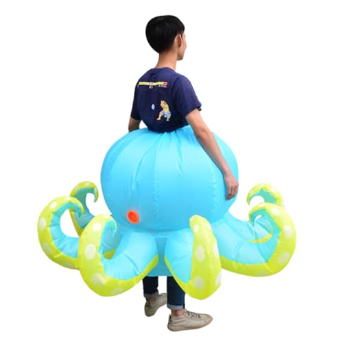 WRITWAA Aufblasbarer Oktopus Anzug Meerestier Kostüm Aufblasbares Kostüm Aufblasbare Halloween-kostüme Kostüm Aufblasen Oktopus-ballons Aufblasbare Anzüge Für Erwachsene Sky-blue von WRITWAA