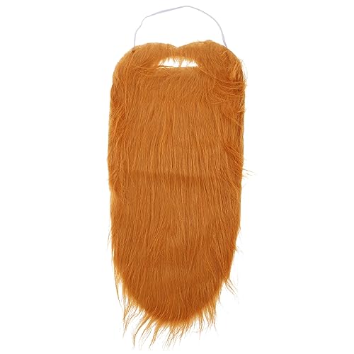 WRITWAA Bart verkleiden Requisiten langes Bartkostüm falscher Bart Schnurrbart Bartmasken Kostümperle Fake Beard Fake Schnurrbart Langer falscher Bart Party-Dress-up-Fake-Bart Stoff Brown von WRITWAA