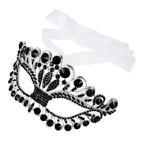 WRITWAA Diamant Kleidung Masken Für Party Cosplay-party- Halbe Maskerade Kostümzubehör Maskerade-party- Halloween-requisite Cosplay- Black Legierung von WRITWAA