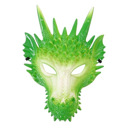 WRITWAA Drachenkopfmaske Party Cosplay Drachenmaske Ausgefallenes Drachenkostüm Drachen-cosplay-maske Maskerade Drachenmaske Tierkopfmaske Cosplay-tiermaske Drachen Kostüm Plastik Green von WRITWAA