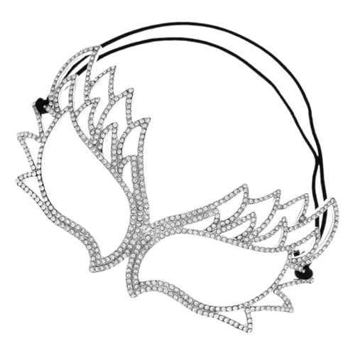 WRITWAA Elegante Damen Maskerade Maske Mit Strass Für Halloween Und Karneval Halbe Gesichtsmaske Für Partys Und Festliche Anlässe Luxuriö Silberne Dekoration Für Besondere Anlässe von WRITWAA