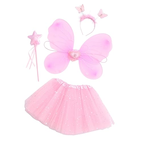 WRITWAA Fairy Rock Performance Kostümset Für Mädchen Glitzerndes Tüllkleid Mit Accessoires Für Karneval Fasching Und Bühnenauftritte Größe 110 Bunt Und Auffällig von WRITWAA