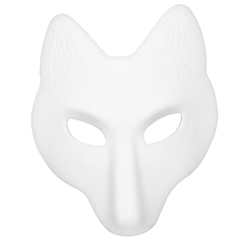 WRITWAA Fuchs fasching Halloween-Partygeschenke Wolfsmasken weiße Katze Therische leere Tiermaske Erwachsener schmücken Ausrüstung Kleidung Kind Papiermaske von WRITWAA
