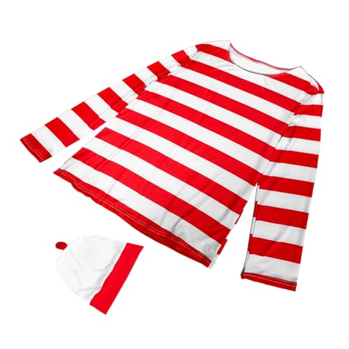 WRITWAA Halloween Cosplay Kostüm Rot-weiß Gestreiftes Faschingskostüm Für Damen Herren Party Outfit Mit Authentischem Charakterdesign Schnell Tragbar Robust Und Wiederverwendbar WRITWAA Halloween Cosplay Kostüm Rot-weiß Gestreiftes Faschingskostüm Für Damen Herren Party Outfit Mit Authentischem Charakterdesign Schnell Tragbar Robust Und Wiederverwendbar von WRITWAA