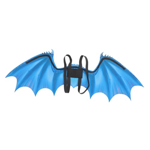 WRITWAA Halloween Drachenflügel Maske Kostüm Kostüme Bekleidung Halloween Kostüm Halloween Hundekostüm Drachenfliege Party Kostüm Zubehör Drachen Requisite Drachenkostüm Blau von WRITWAA