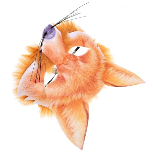 WRITWAA Halloween-Fuchs-Masken Cosplay-Kostüm Halbes Gesicht Tiermaske Pelzige Party Weihnachtsaugen-Katzenmasken Ostern Halbgesichtsmasken Für Maskerade Halloween-Party Cosplay von WRITWAA