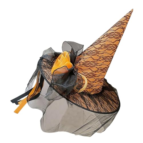 WRITWAA Halloween Hexenhut Damen mit Großem Weichem Röhrenblumen Atmungsaktivem Leichtstoff Orange für Kostüm Cosplay Party und Festliche Anlässe WRITWAA Halloween Hexenhut Damen mit Großem Weichem Röhrenblumen Atmungsaktivem Leichtstoff Orange für Kostüm Cosplay Party und Festliche Anlässe von WRITWAA