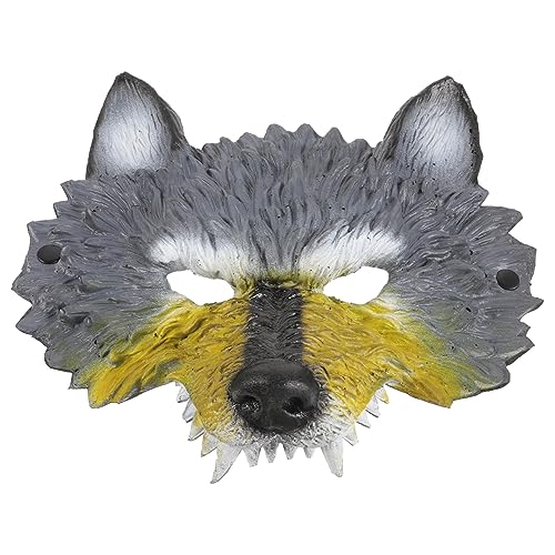 WRITWAA Halloween Wolfskopf Wolfsmaske Gruselige Halloween-maske Tiere Maske Masken Maskerade-party-maske Kostüm Wolfsmaske Erwachsene Männer Karneval Weiße Maskerade Maske Und Pu von WRITWAA