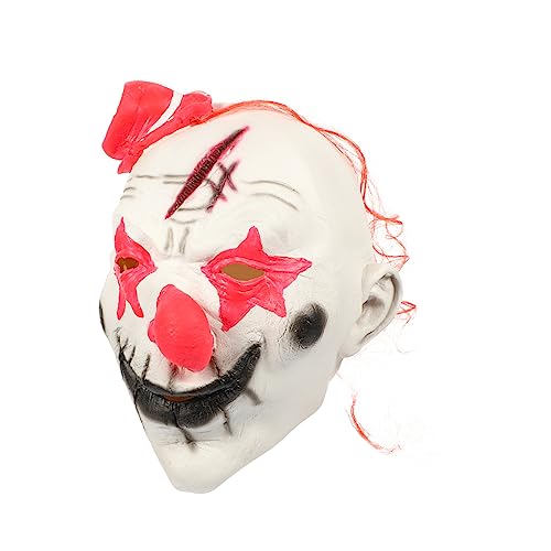 WRITWAA Halloween-clown-maske Clown-cosplay-requisiten Halloween Gruselig Halloween-cosplay-masken Halloween -party Clown-performance-maske Cosplay-kostüm Für Clown Kleidung Emulsion Rosa von WRITWAA