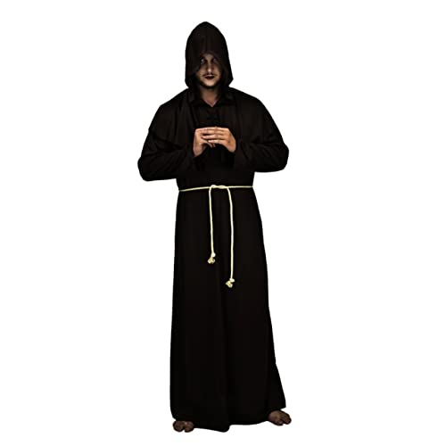 WRITWAA Halloween önchskostü Herren Mittelalterliche Kapuzenrobe Friar Cosplay Gewand Größe L Ideal Für Karneval Mottoparty Und Halloween Feiern von WRITWAA