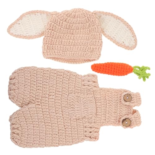 WRITWAA Handgefertigtes Neugeborenen-häschen Verstellbaren Trägern Weicher Gehäkelter Strampler und Karottenrequisite Niedliches Fotoshooting-outfit für Jungen und Mädchen WRITWAA Handgefertigtes Neugeborenen-häschen Verstellbaren Trägern Weicher Gehäkelter Strampler und Karottenrequisite Niedliches Fotoshooting-outfit für Jungen und Mädchen von WRITWAA