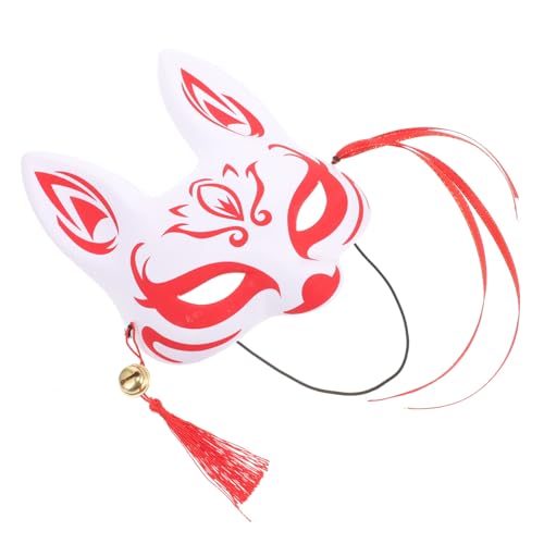 WRITWAA Japanische Maske Fuchs Masken Cosplay-maske Tiermaske Cosplay-partymaske Füchsemaske Im Japanischen Stil Halbe Gesichtsmaske Maskerade-maske Maskerade-party-maske Rot Pvc von WRITWAA