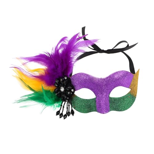 WRITWAA Karnevalsfedermaske Tiermaske Karneval-abschlussballmaske Japanische Maske Karnevalsmaske Mascarade-masken Mardi Gras Kopfschmuck Maske Für Maskerade-party Partymaske Plastik von WRITWAA