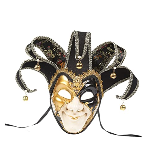 WRITWAA Kostüm Vollgesichtsmaske schwarze Wohnkultur Vollgesichtsmaskenkostüm theatermaske kostüme für maskenball Golddekor Maskerade-Gesichtsabdeckung Venezianische Vollgesichtsmaske fein von WRITWAA