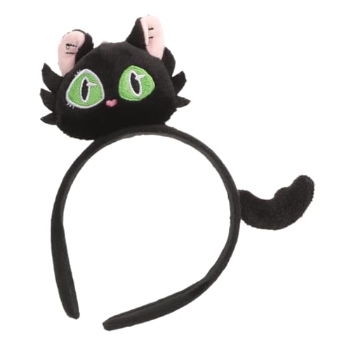 WRITWAA Katzen-stirnband Kätzchen-ohr-kopfschmuck Katzenstirnband Für Mädchen Pelziges, Gepolstertes Stirnband Party-stirnband Stirnbänder Für Frauen Mädchen-stirnband Plüsch Black von WRITWAA