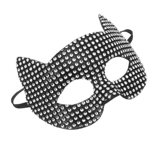 WRITWAA Katzenmaskenkostüm Strass-Maskerade- für Frauen reinigen Frauenmaske für Party halloween costume halloween kleidung für Party Festliche Frauenmaske Nylon Black von WRITWAA