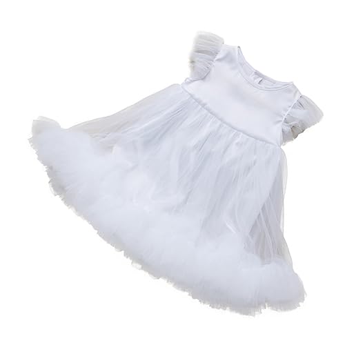 WRITWAA Kleid Ohne Ärmel Tüllkleid Für Mädchen Kinderkleider Kinderkleidung Babykleid Aus Tüll Kleid Aus Kleid Aus Tüll Im Prinzessin-stil Mädchenkleid -tutu-rock Weiß Baumwolle von WRITWAA