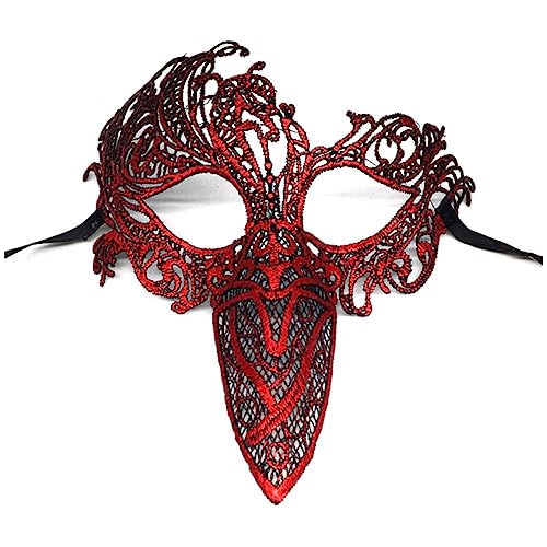 WRITWAA Party-Maske Maske Maskerade-maske Spitzenmaske Luxusmaske Spitzen-augenmaske Partymaske Frauenmaske Gesichtsmaske Abschlussball Fräulein Vogelschnabelmaske Halloween Kostüm von WRITWAA